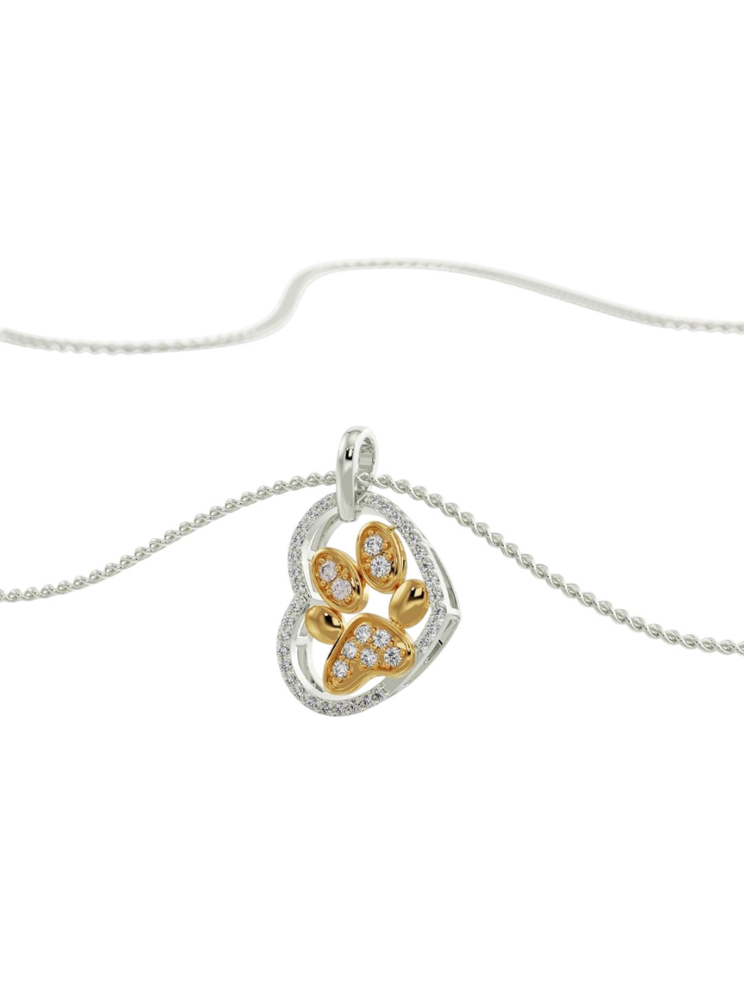 Emori Lab Diamond Dog Paw Pendent in 14KT Gold Pendant
