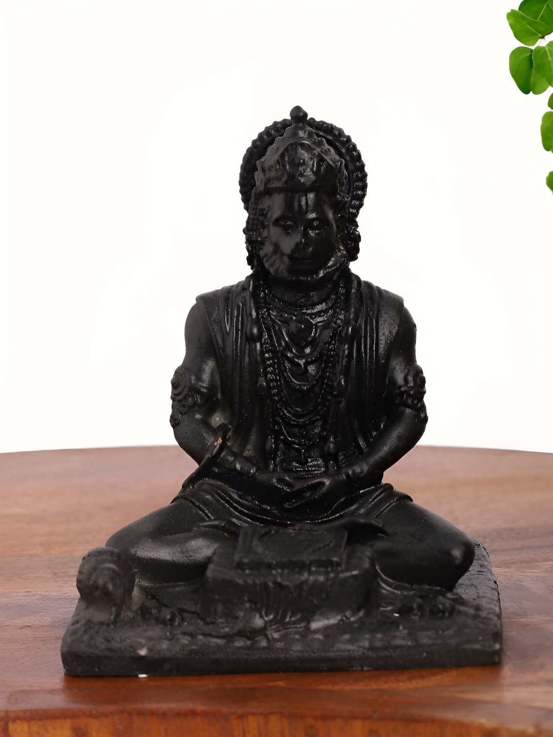 INTERNATIONAL GIFT Lord Hanuman in Meditation Pose Black Polyresin Matte Prayer Room Small Showpiece - 3 Inches