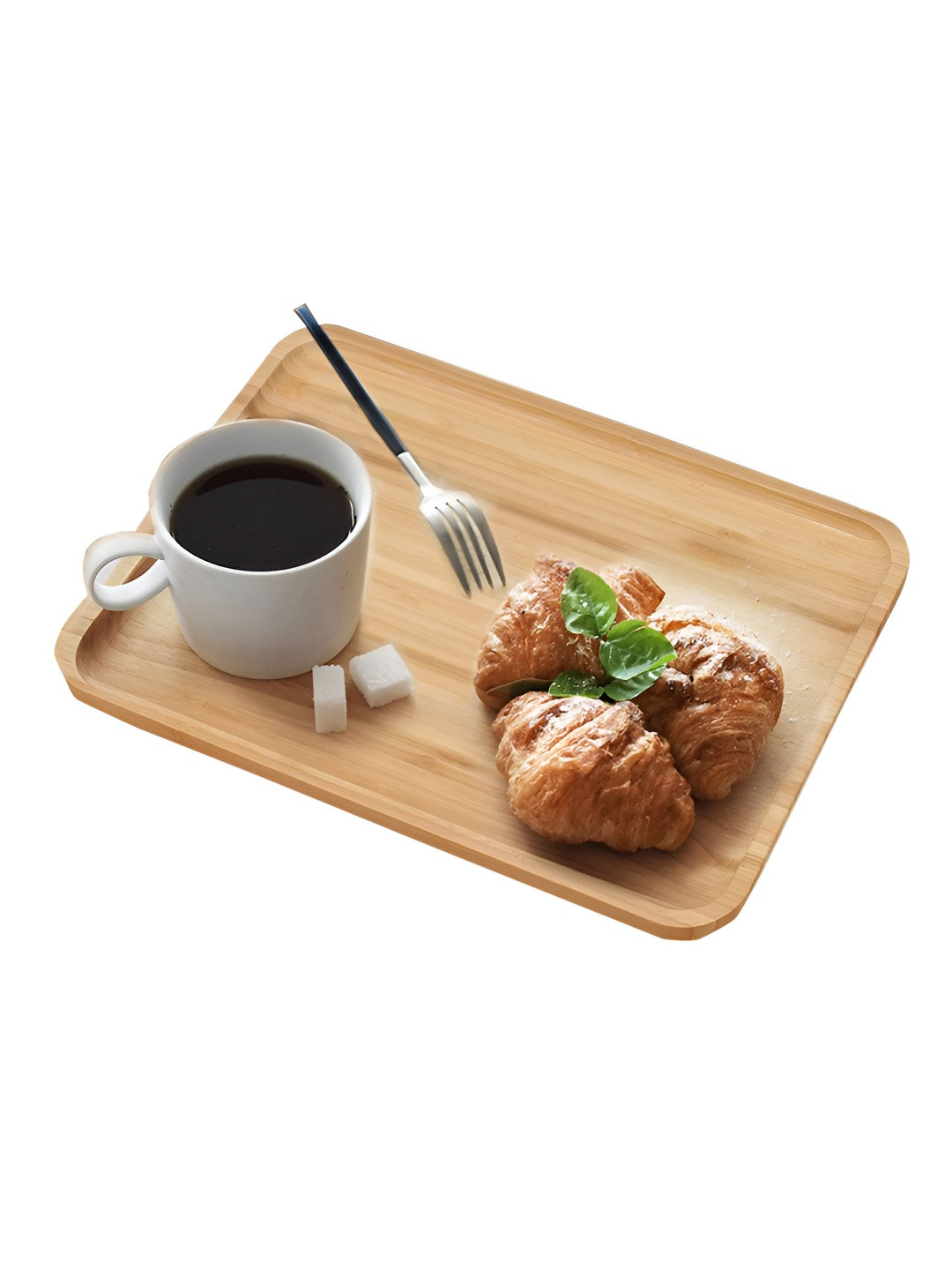 HOKIPO Brown Wooden Bamboo Small Serving Tray