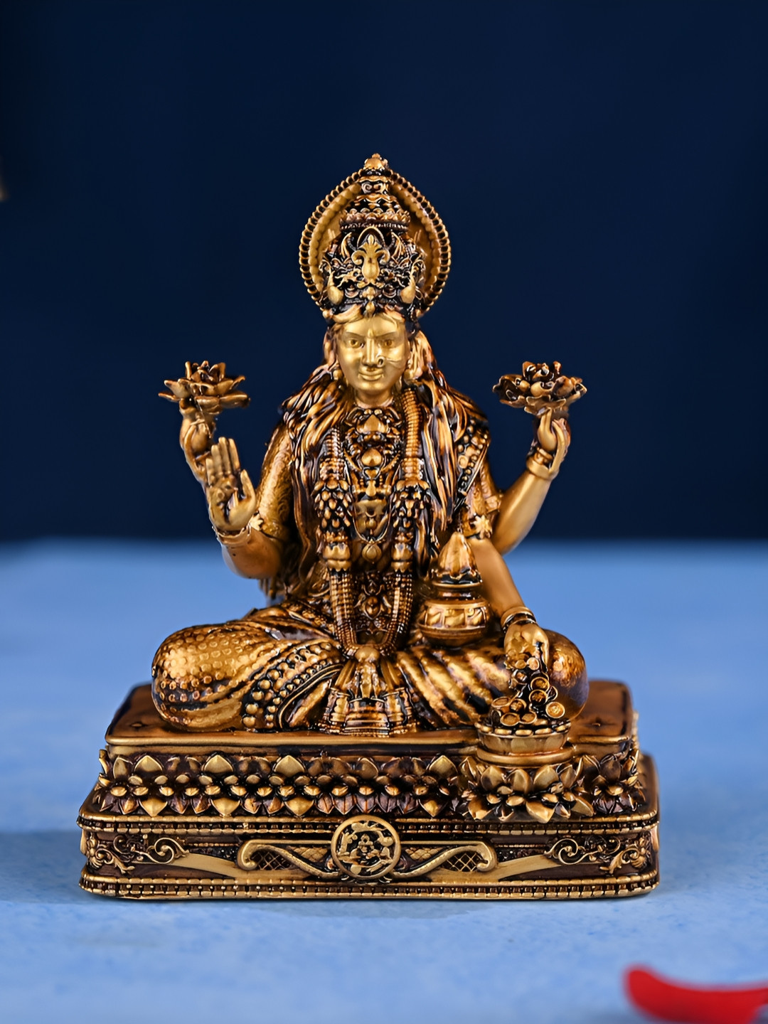 Artarium LLP Brown Resin Matte Prayer Room Small Showpiece - 5.9 Inches