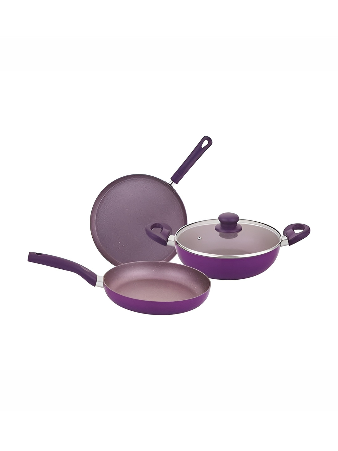 BERGNER Purple Induction Base Aluminium Cookware Set of