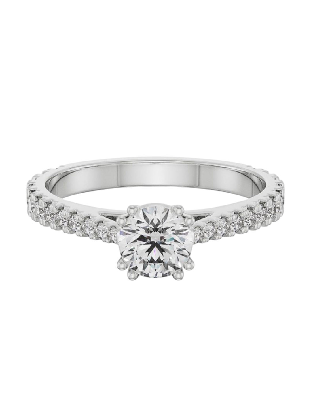Emori Round Solitaire Halo Lab Diamond Ring in 18KT Gold