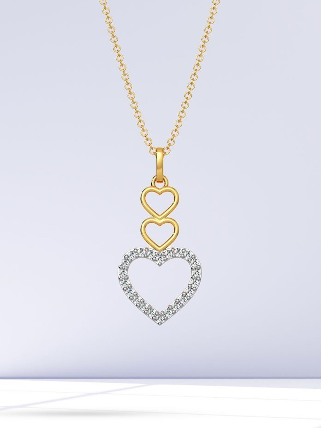 Emori Connected Hearts Lab Diamond Pendant in 18KT Gold