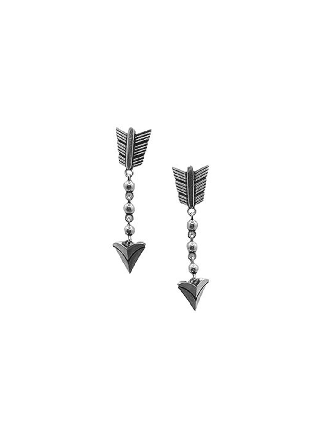 ISHI New York Rhodium-Plated Arrow's Grace Earrings