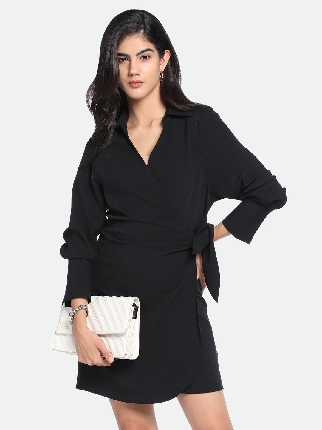 DL Woman Woman Cuffed Sleeves Wrap Dress