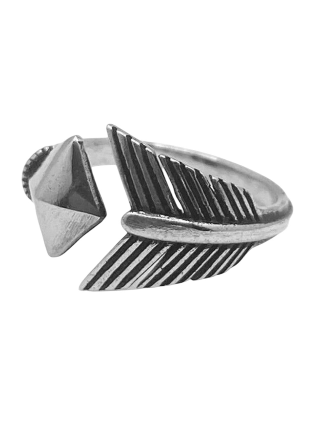 ISHI New York Rhodium Plated Arrow's Path Ring