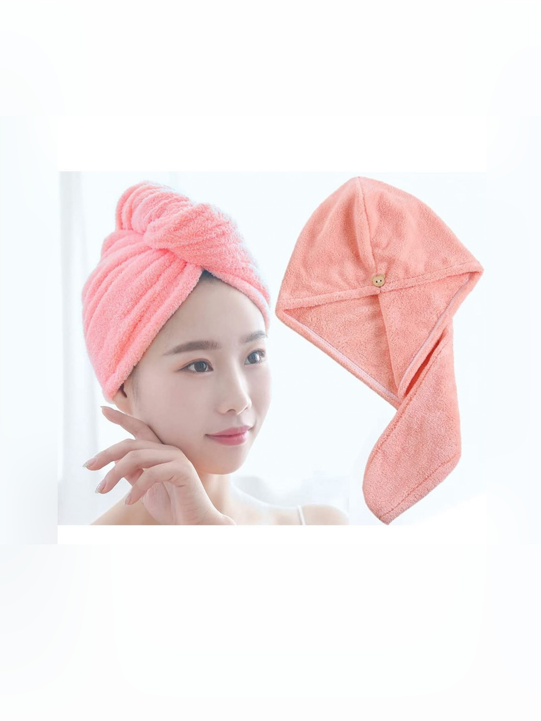 Adbeni Pink Micro Fiber 600 GSM Hair Wrap Towel