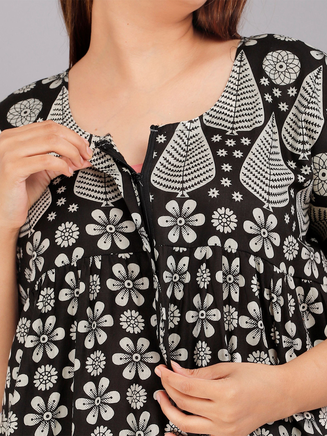 PR PINK ROYAL Round Neck Maxi Nighty