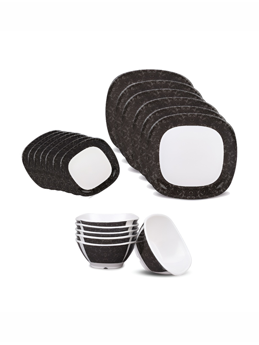 Bataniya Multi Ethnic Motifs Melamine Microwave Safe 18 Piece Dinner Set