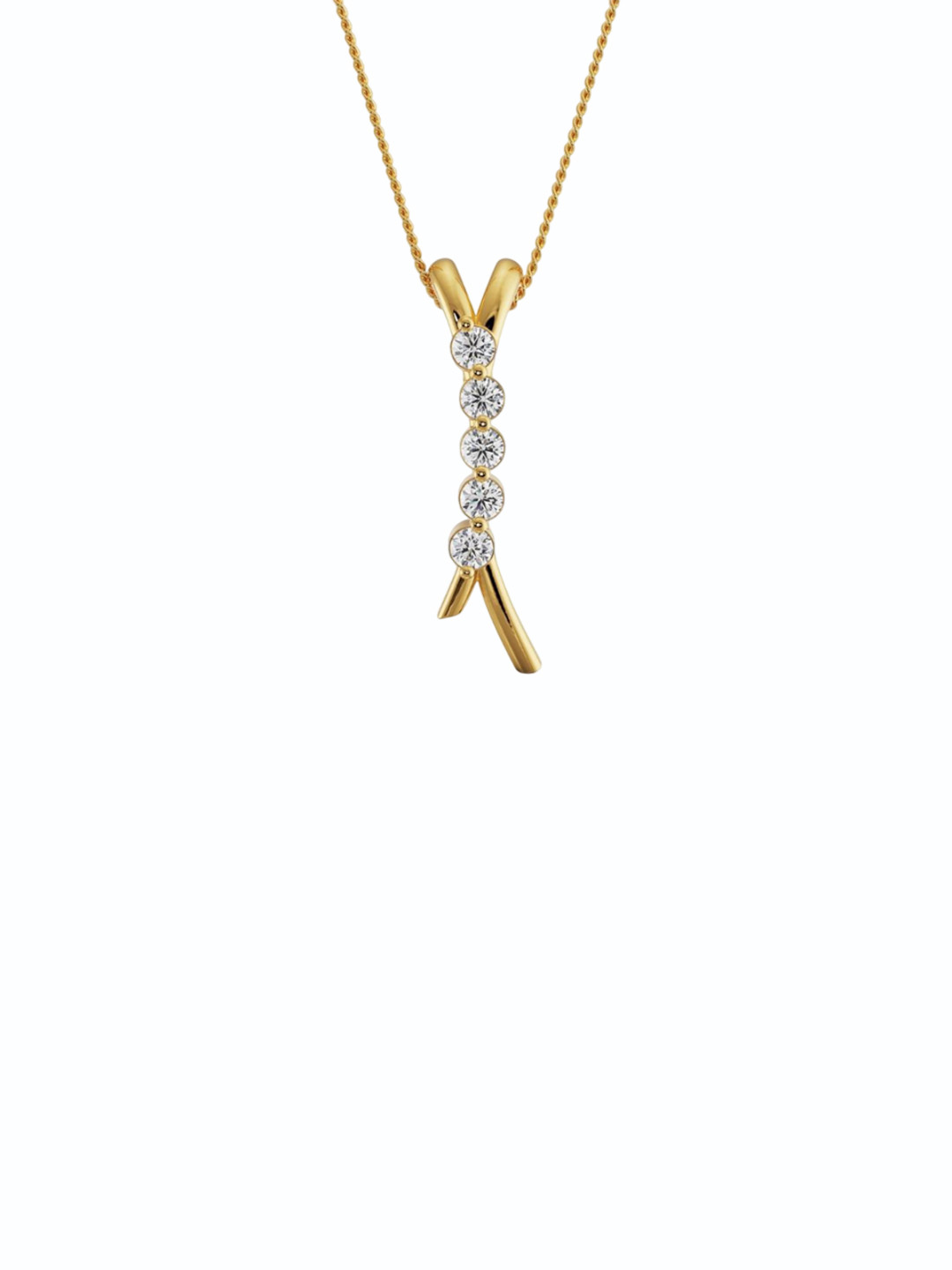 Emori Five Stone Lab Diamond in 14KT Gold Pendant