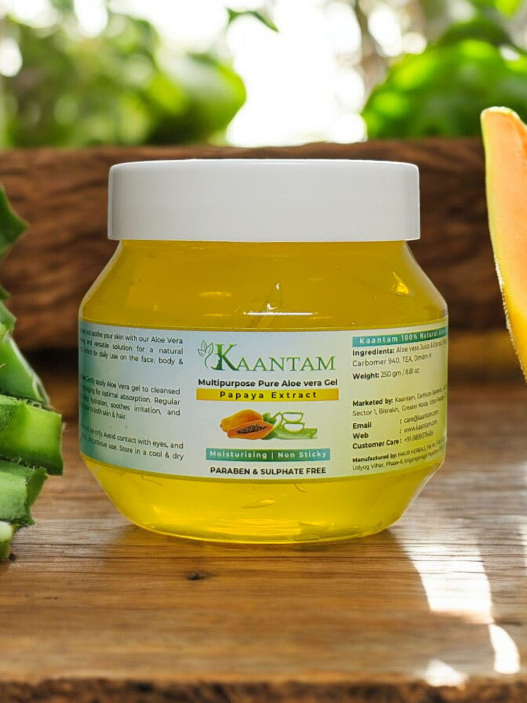 Kaantam Multipurpose Pure Aloe Vera Gel With Papaya Extract - 250 g
