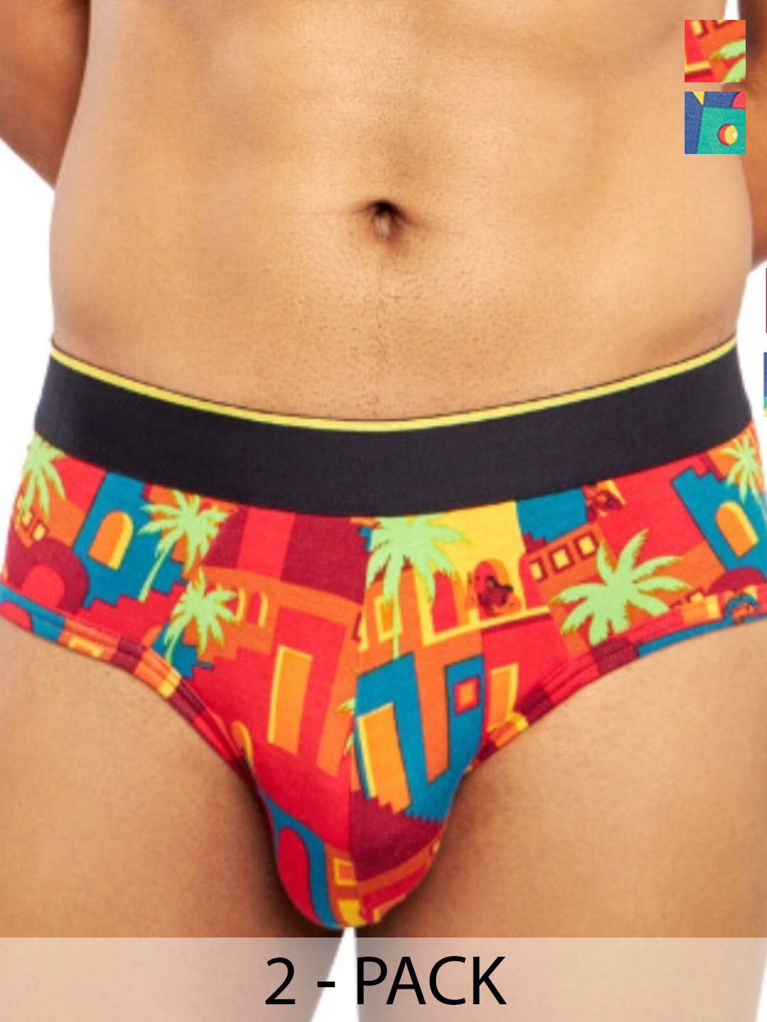 bummer Men's Printed Micro Modal Briefs Underwear Pack of 2 BRCBLZ02S