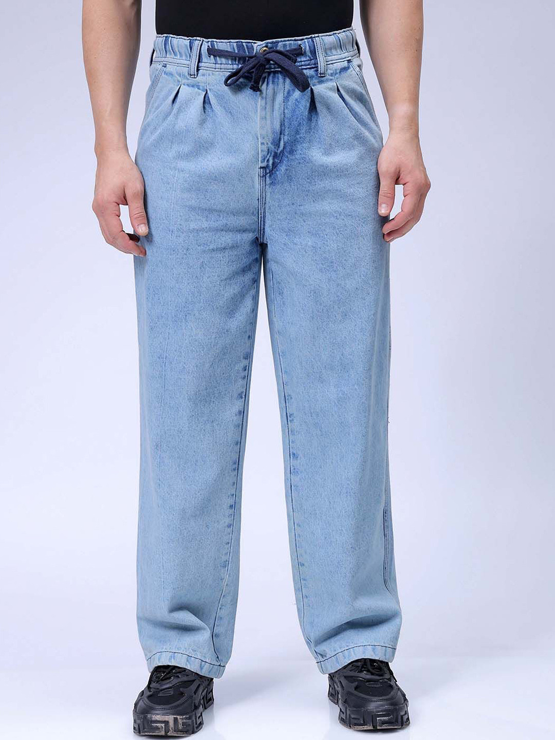 The Indian Garage Co Men Relaxed Fit Pure Cotton Jogger Demin