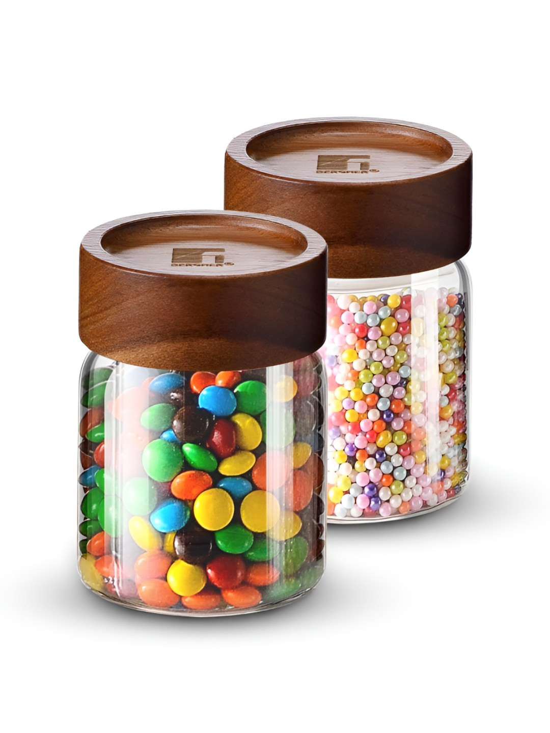 Bergner Acadia Transparent Borosilicate Glass Microwave Safe 2 Piece Clip-On Fridge Container-200ml