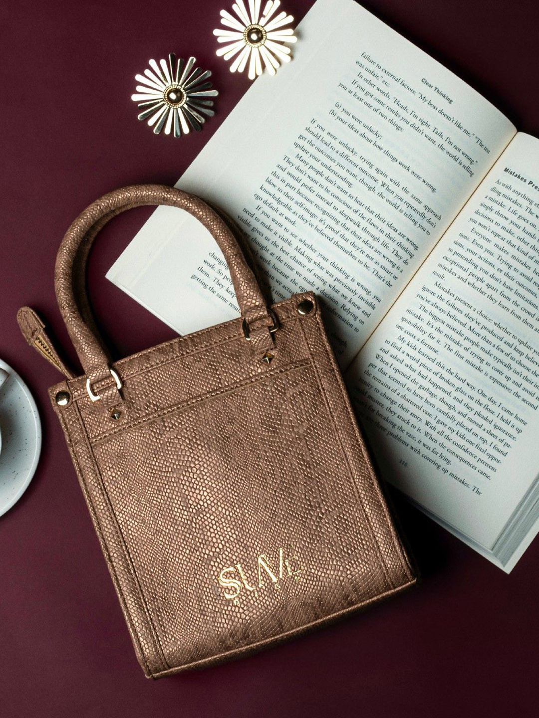 Suave Bags Serpenti Sling Textured Synthetic Leather Shopper Handheld Bag