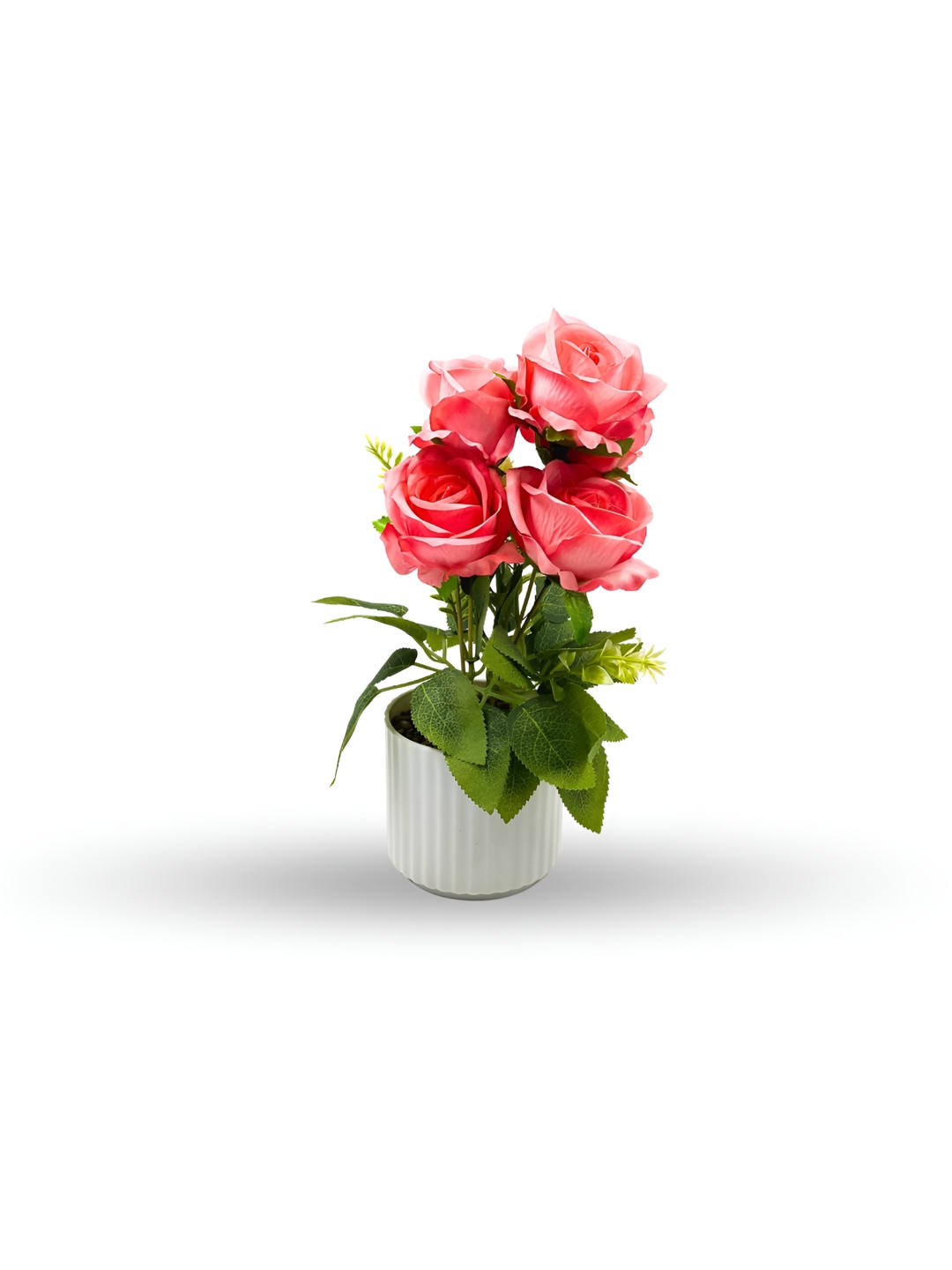 Myntra Elegant Homes White & Red Rose Artificial Plant With Pot