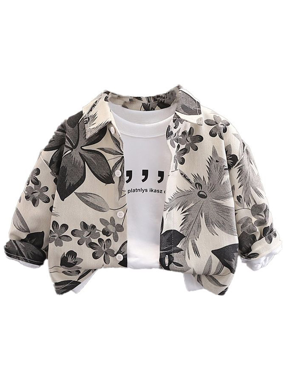 StyleCast x Revolte Boys Spread Collar Floral Printed Cotton Casual Shirt