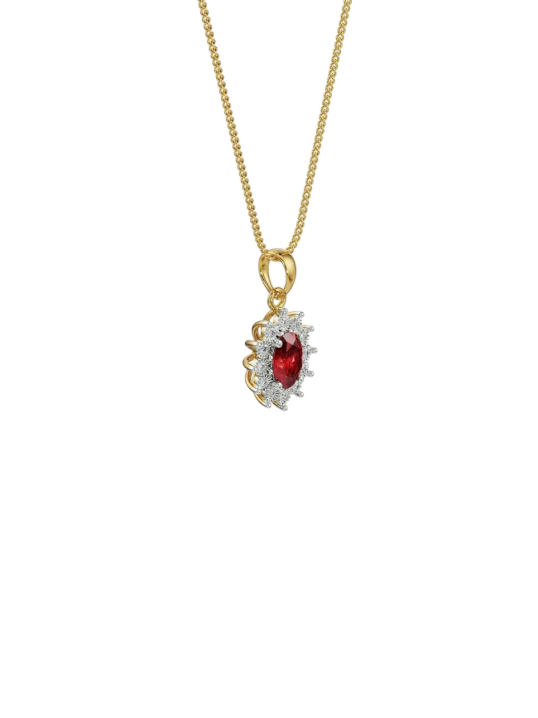 Emori Vintage Gemstone Lab Diamond Pendant in 18KT Gold