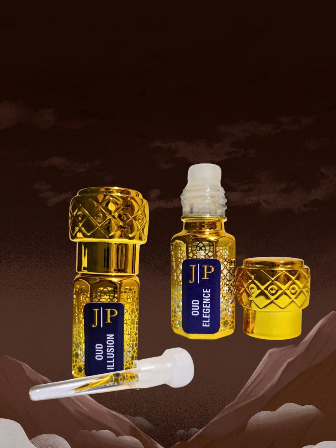 Jeval Men Set Of 2 Oud Elegence & Oud Illusion Alcohol Free Attar - 3 ml Each