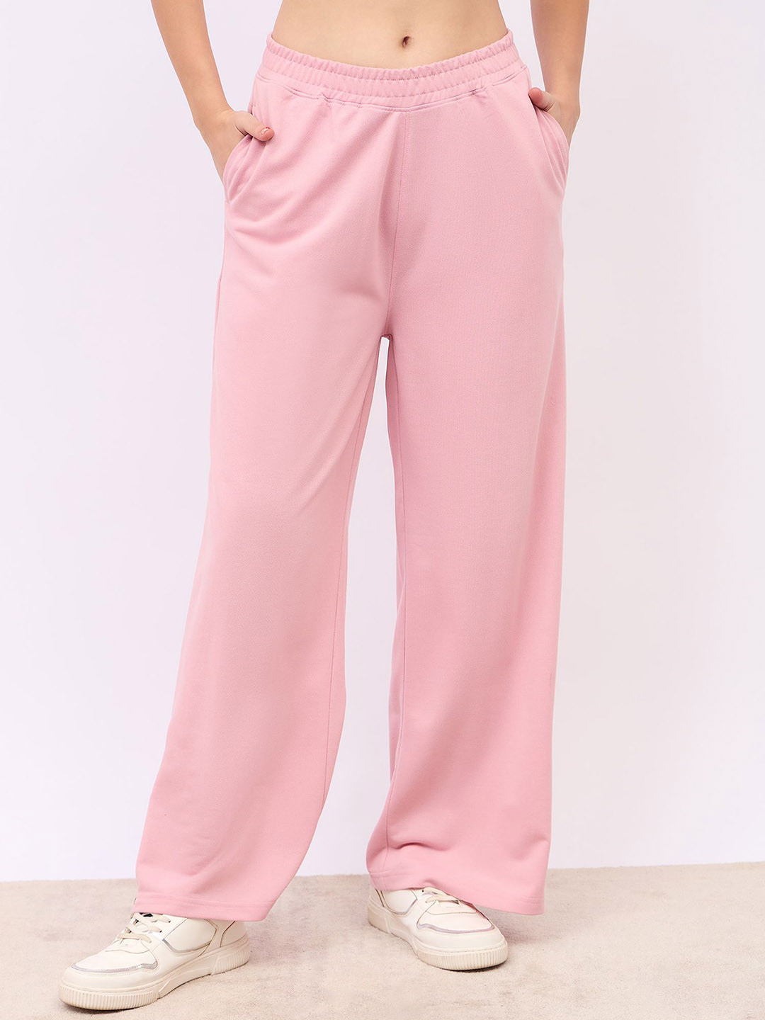 Styli Women High Waist Wide Leg Jogger With Zip Detail At Bottom Slit