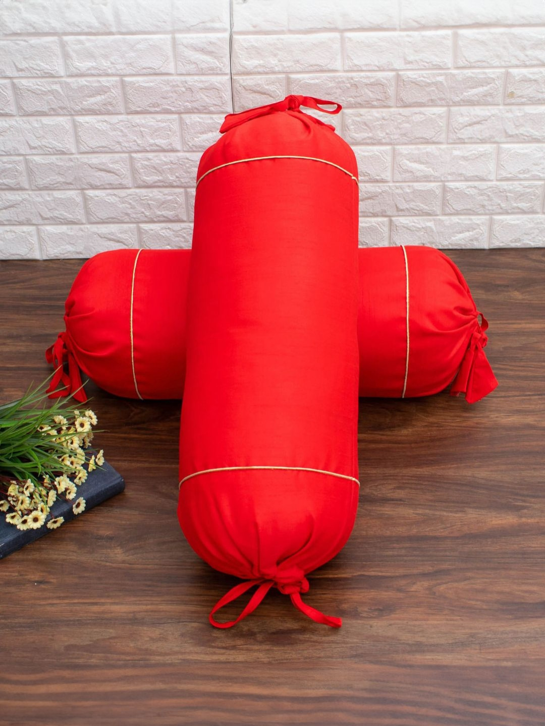 RoyalDeco 2-Pcs Red BolsterCovers