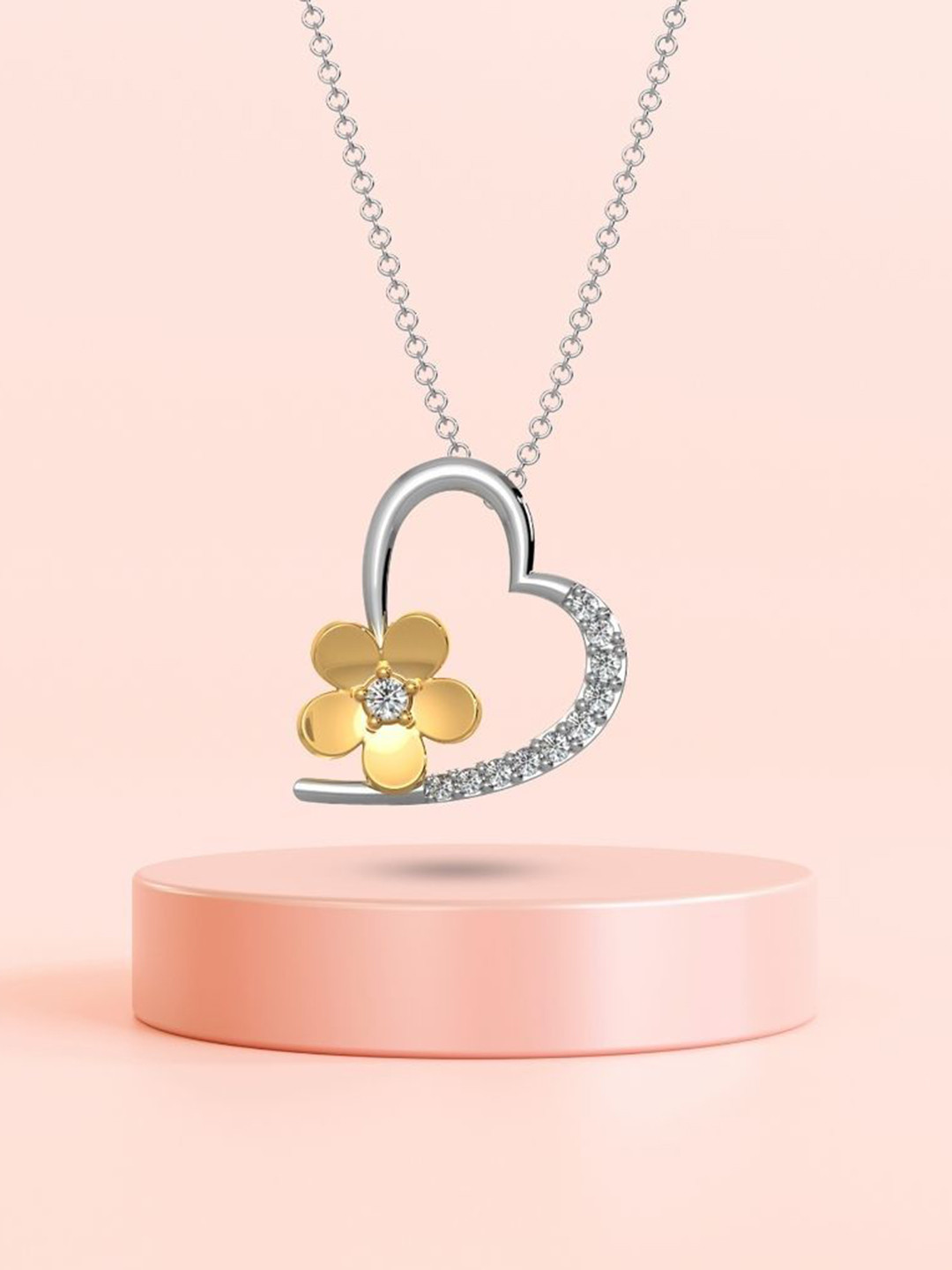 Emori Love Blossom Lab Diamond in 14KT Gold Pendant