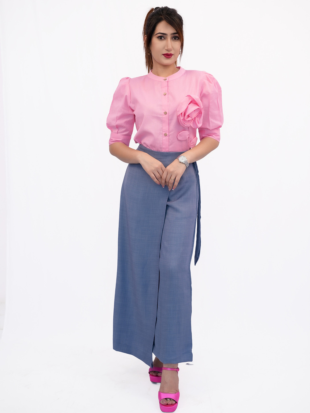 BELLO DONA CLOTHING Women Smart Loose Fit Trousers