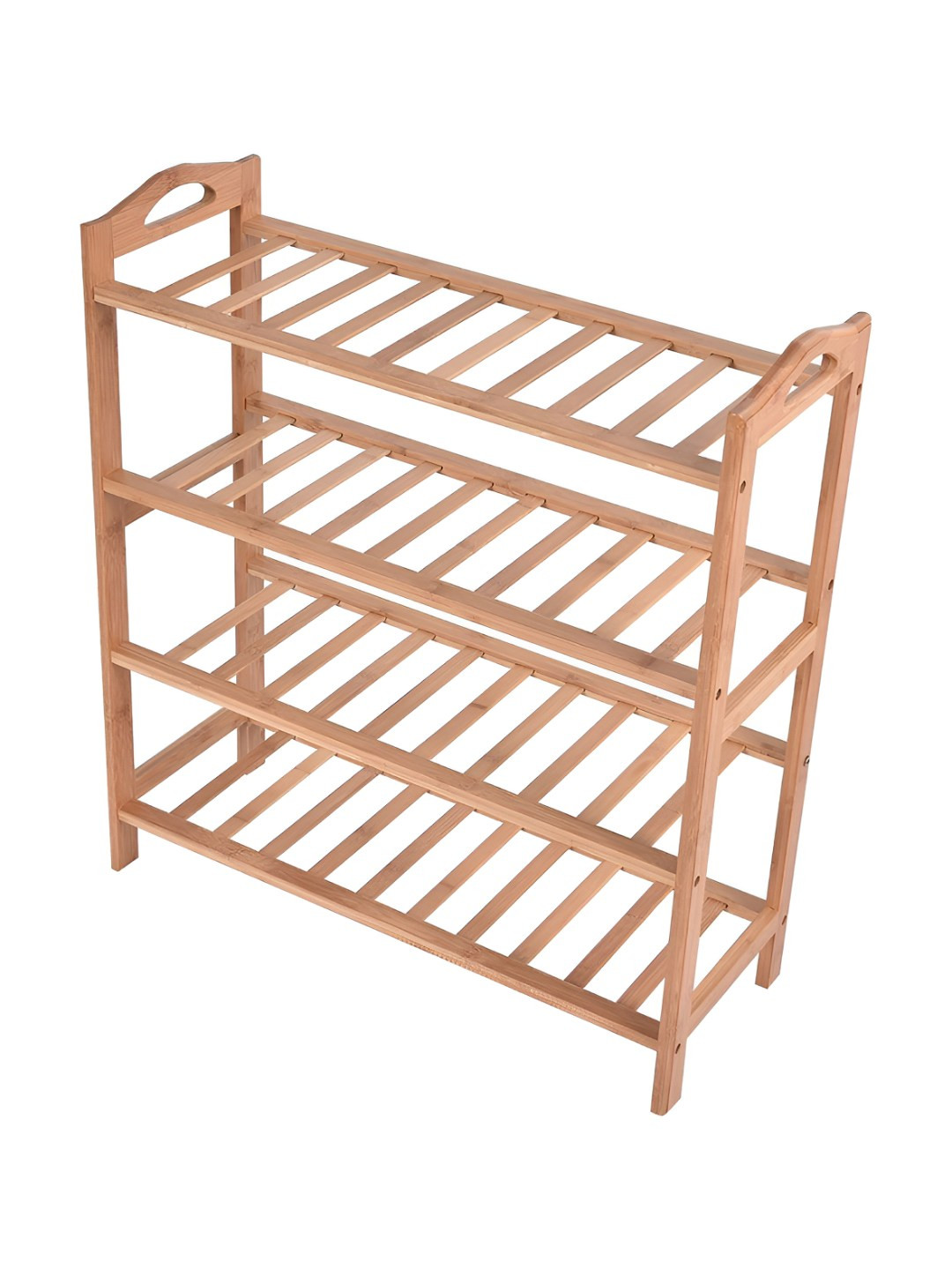 HOKIPO Brown Bamboo 4 Tier Shoe Rack