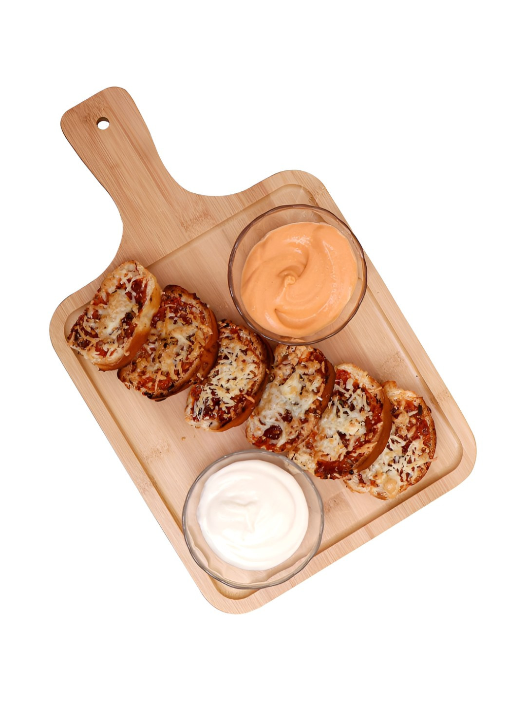 HOKIPO Brown Bamboo Easy To Clean Serving Tray