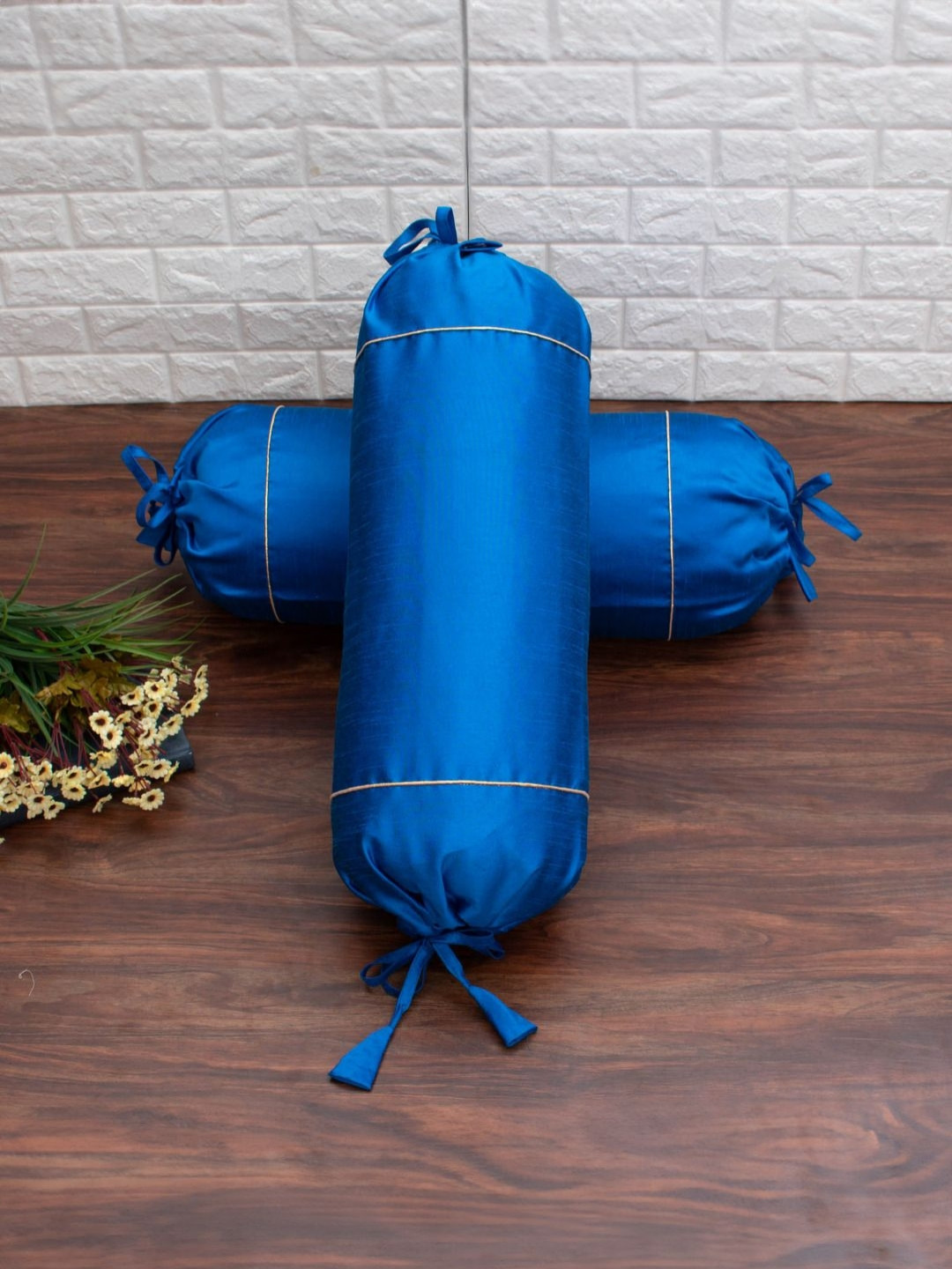 RoyalDeco 2-Pcs Teal Blue BolsterCovers