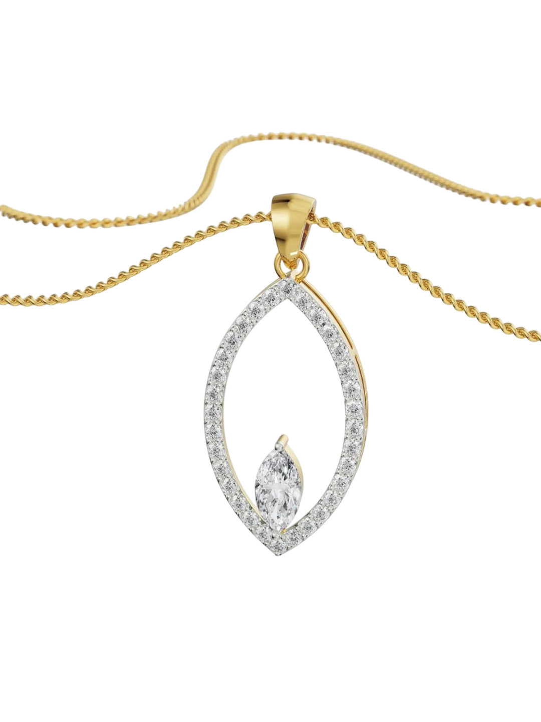 Emori Marquise Lab Diamond in 14KT Gold Pendant