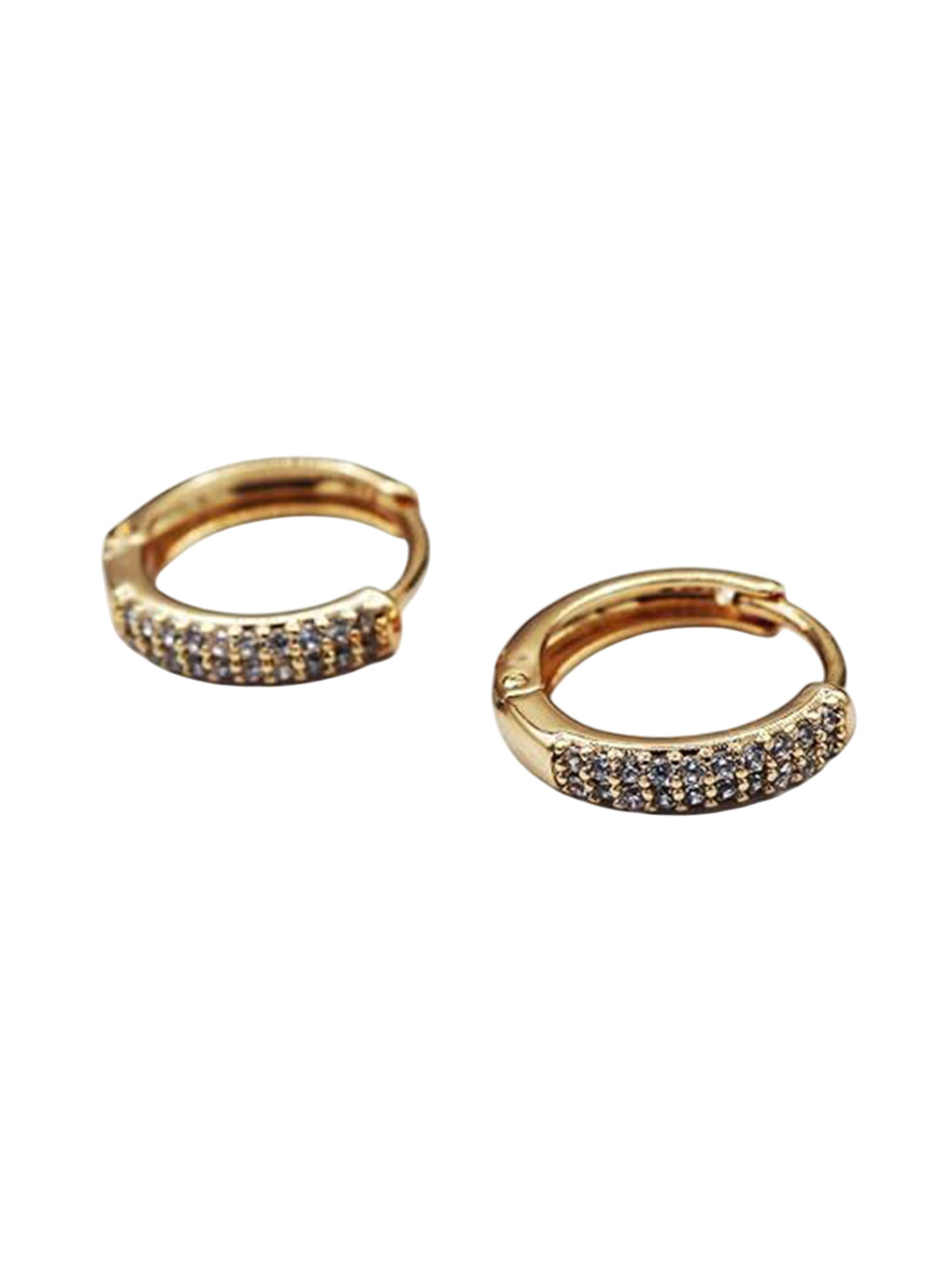 ISHI New York Rose Gold-Plated Sparkling Golden Hoops