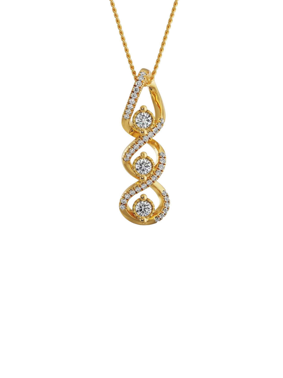 Emori Interlocking Cross Lab Diamond in 14KT Gold Pendant