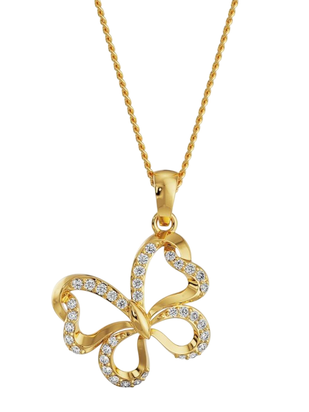 Emori Whimsical Butterfly Lab Diamond Pendant in 18KT Gold