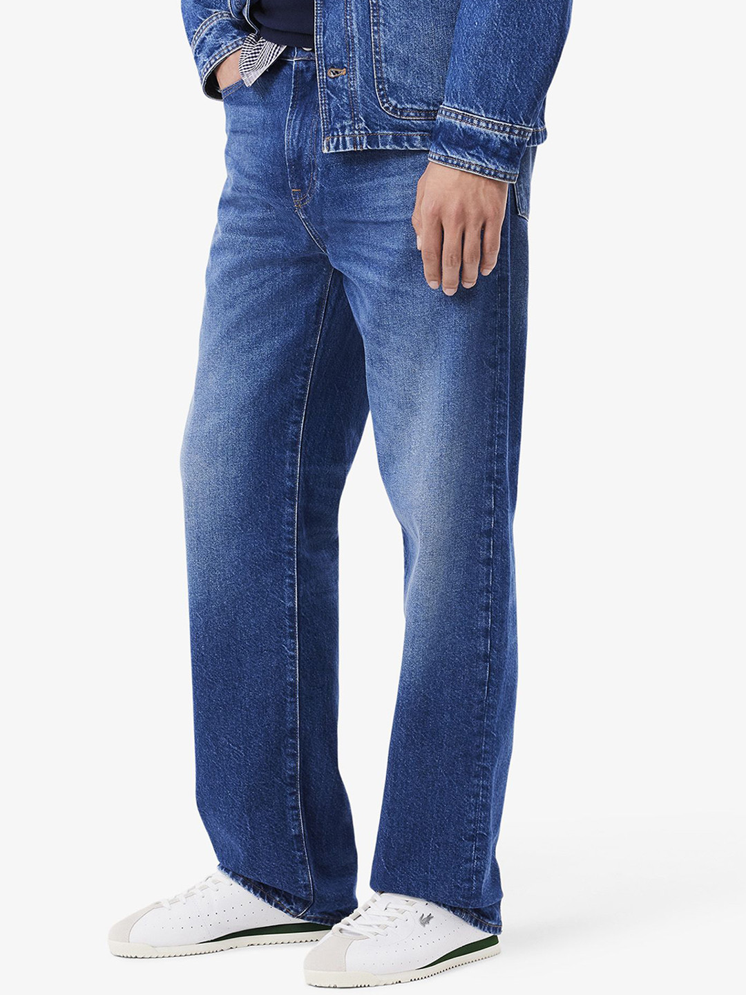 Lacoste Men Straight Fit Low Distress Heavy Fade Jeans