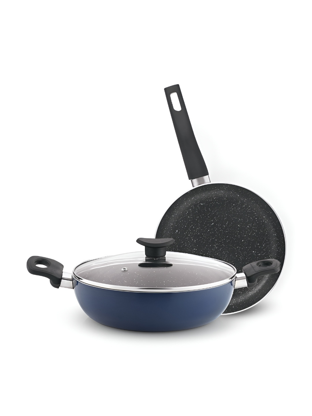 BERGNER Navy Blue Induction Base Aluminium Cookware Set of