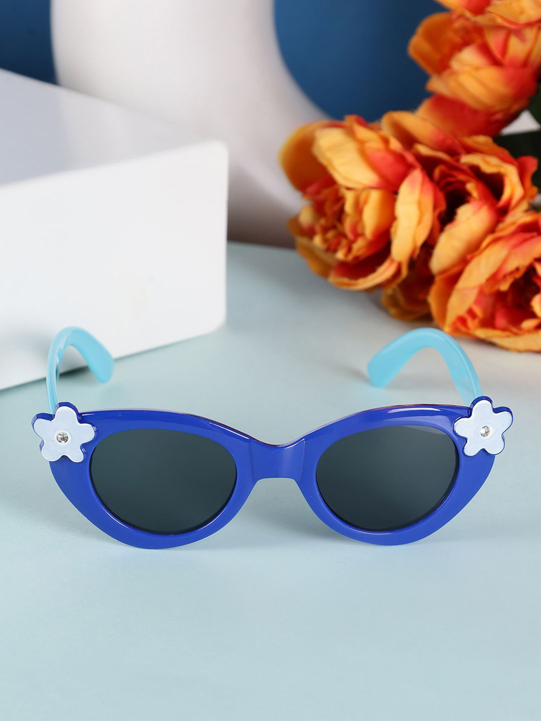 PASSION PETALS Girls Oval Sunglasses with Polarised and UV Protected Lens 11-20blueglasse