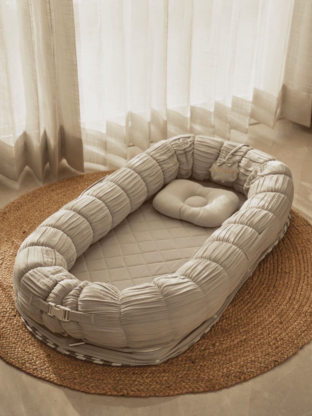 Baby Jalebi Kids Grey Sleep Cloud Baby Nest Bed