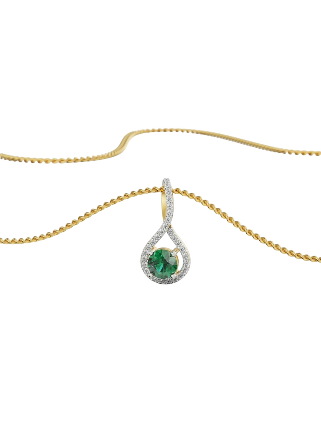Emori Emerald Pave 18KT Gold Lab Diamond Pendant