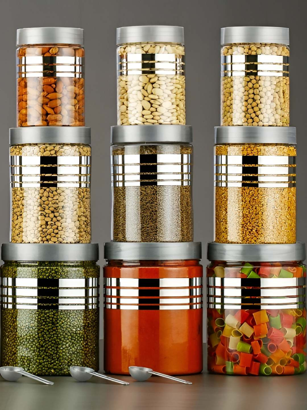 Hashone Transparent Plastic Easy To Clean 18 Piece Clip-On Canister