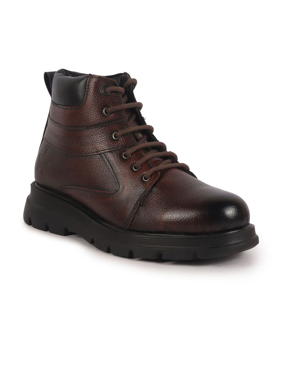 FAUSTO Men Genuine Leather Lace Up Ankle Boots