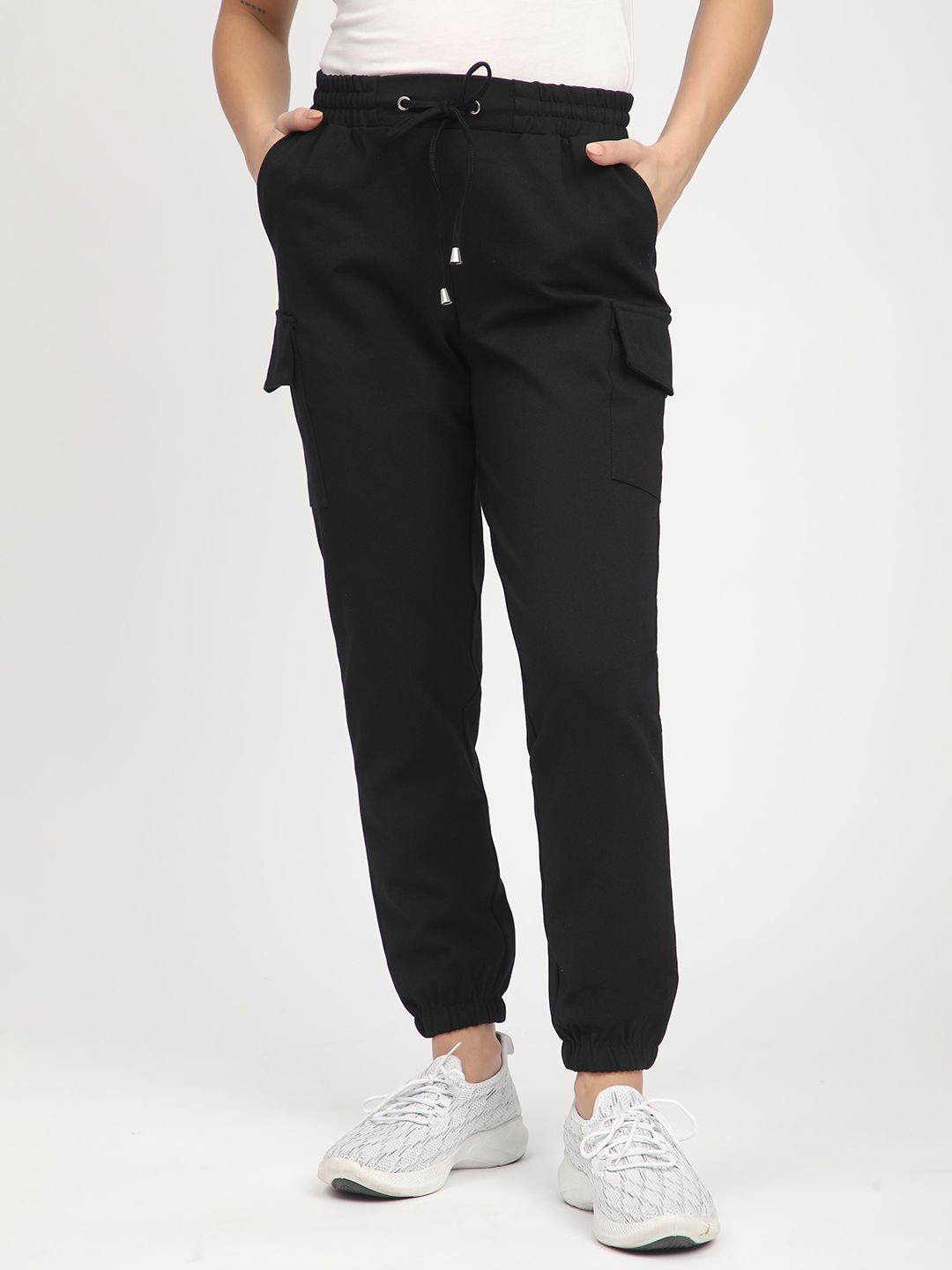 R&B Women Mid-Rise Cargo Styles Joggers Trousers