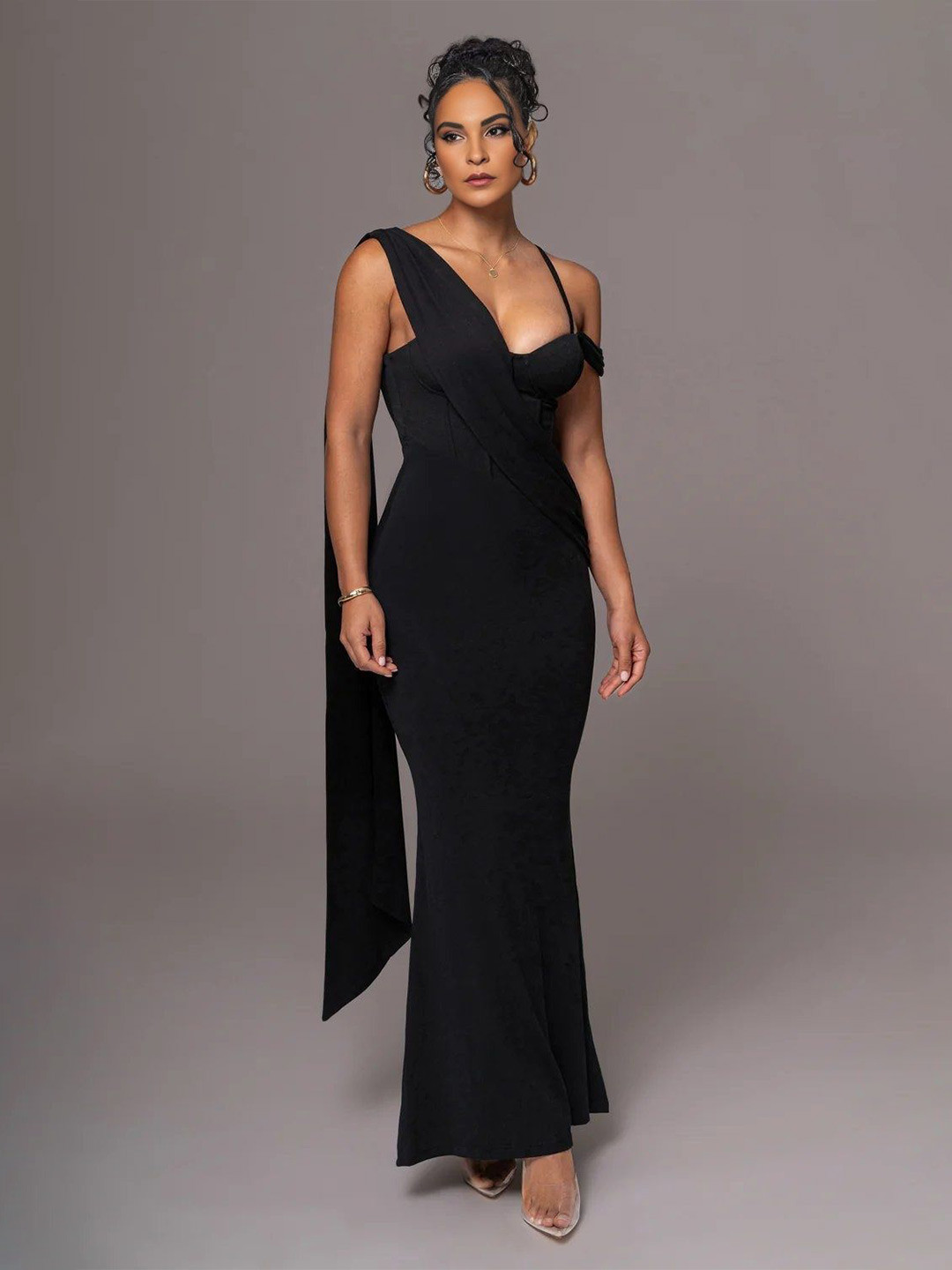 Bee Boe Women Bee Forever Collection Draped Corset Maxi Dress