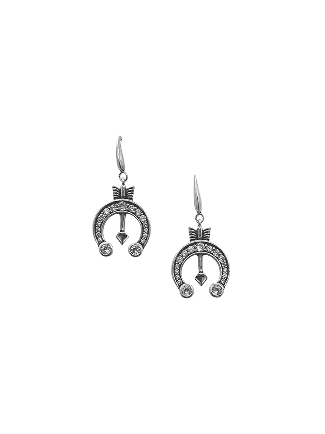 ISHI New York Rhodium-Plated Celestial Horseshoe Earrings