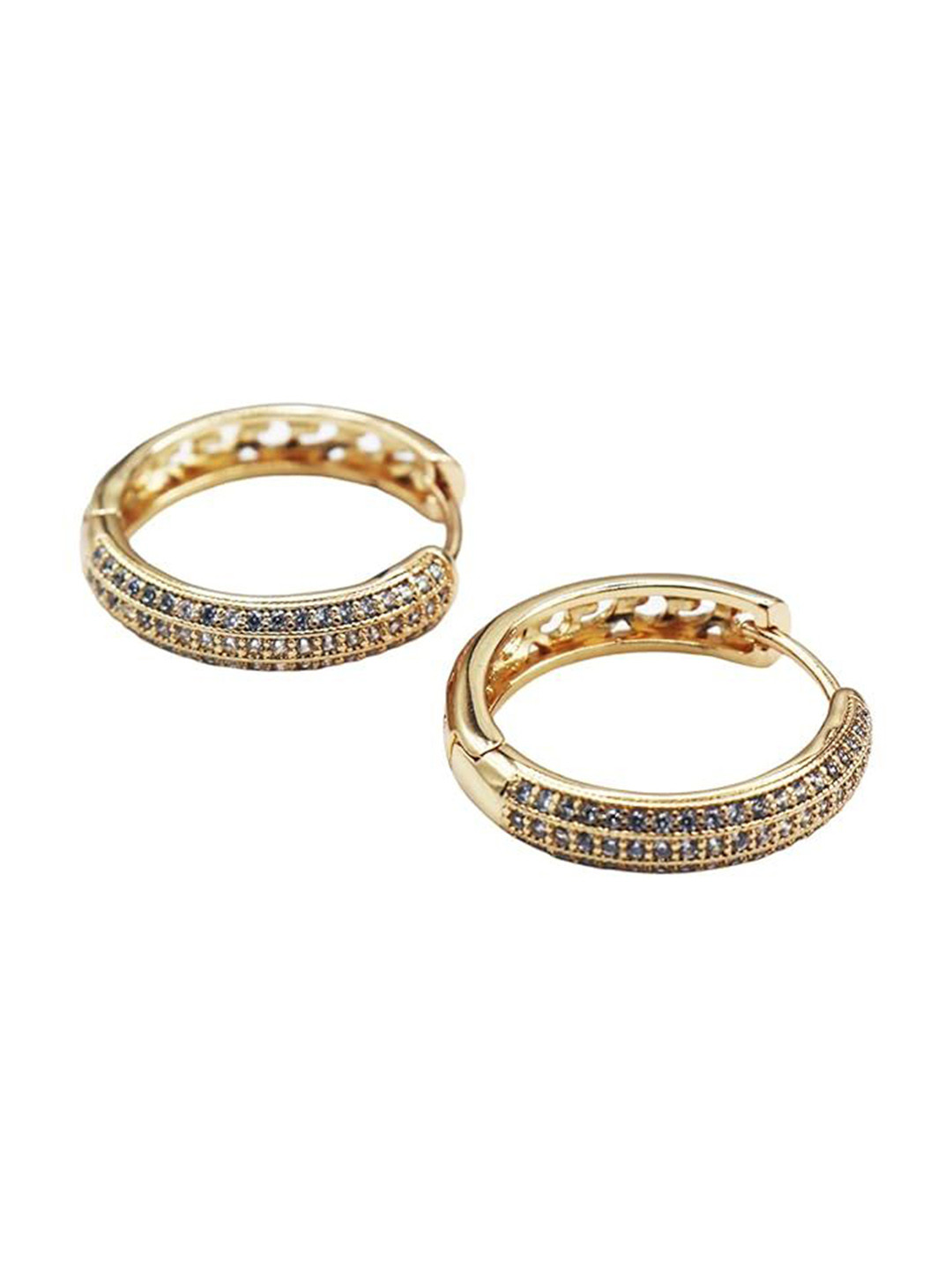 ISHI New York Rose Gold-Plated Twinkle Sparkling Hoops