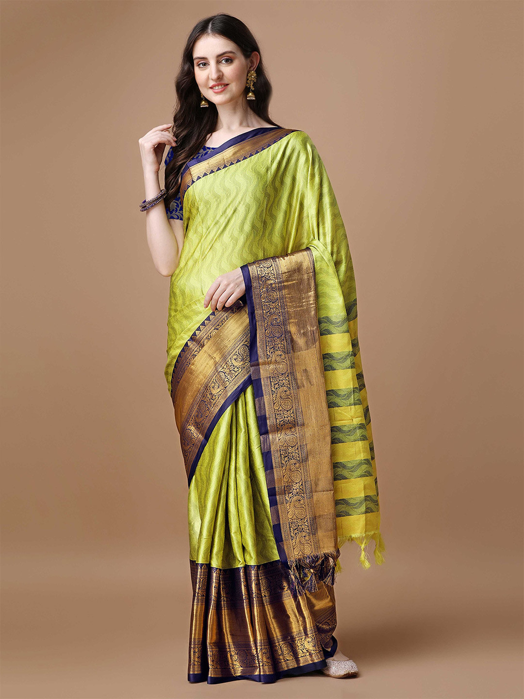 DIVASTRI Woven Design Zari Silk Cotton Saree