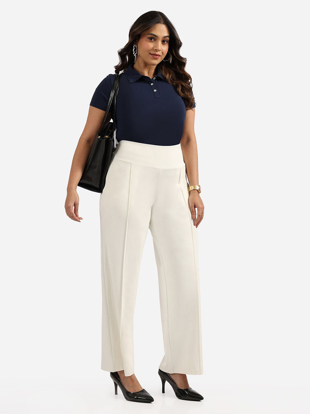 Blissclub Women High-Rise Pleated Ultimate Wide Legged Pants Tall Trousers