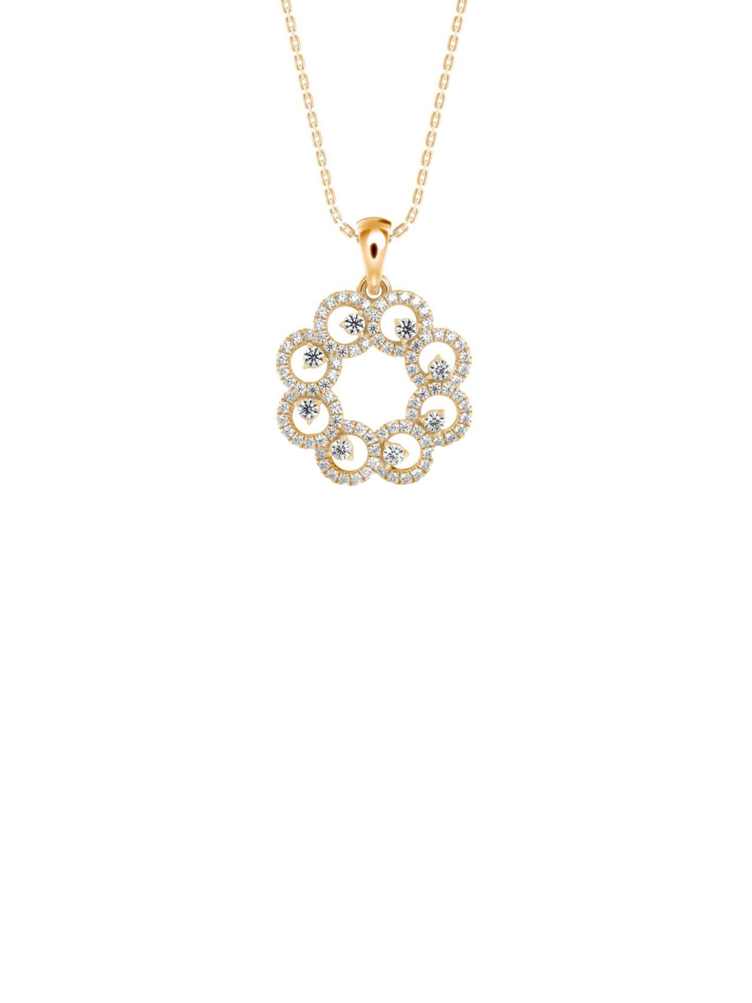 Emori Floral Bloom Lab Diamond Pendant in 18KT Gold