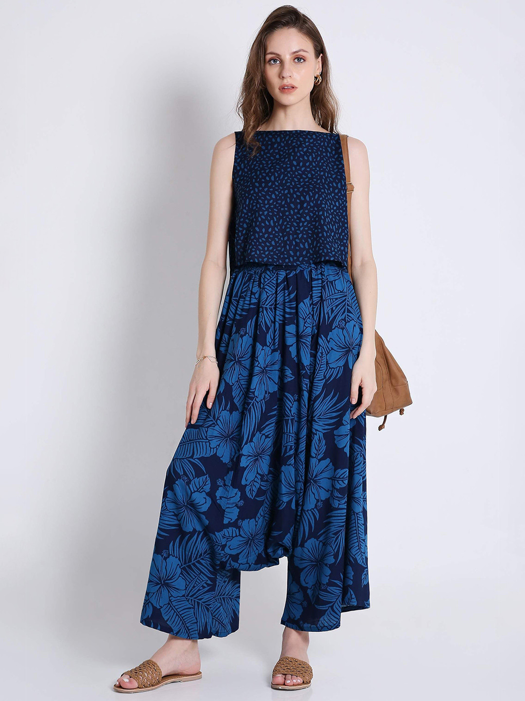 French Theory Floral Printed Sleeveless Skirt & Top