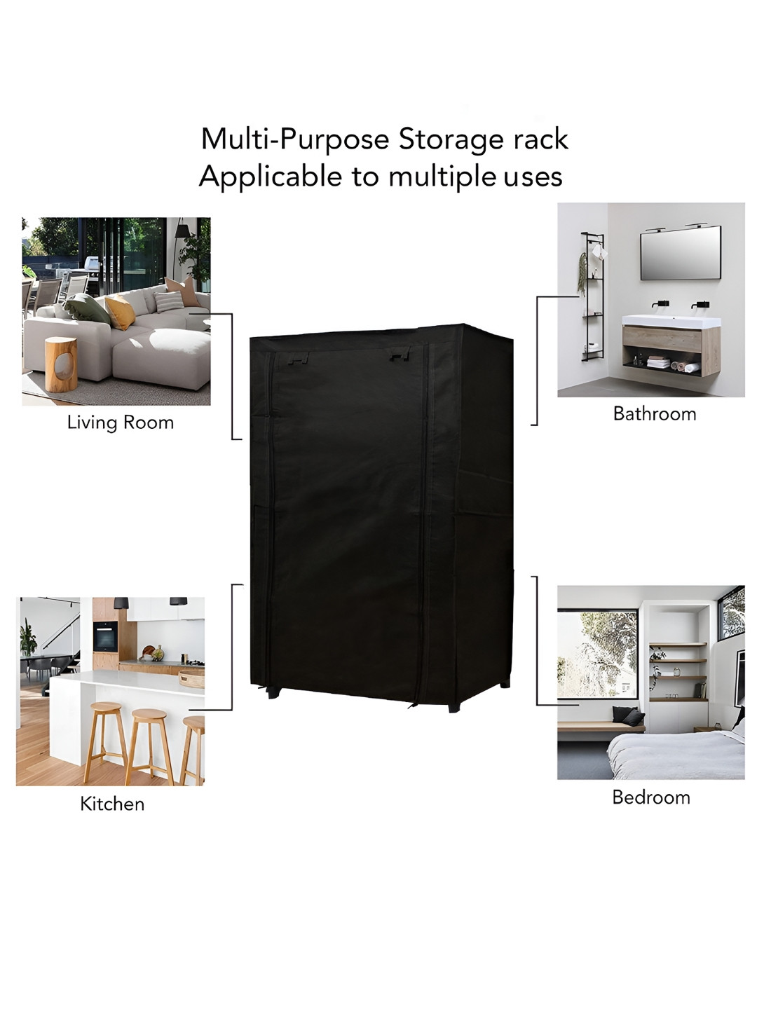 Rmerchants Brown 5 Tiers Collapsible Wardrobe